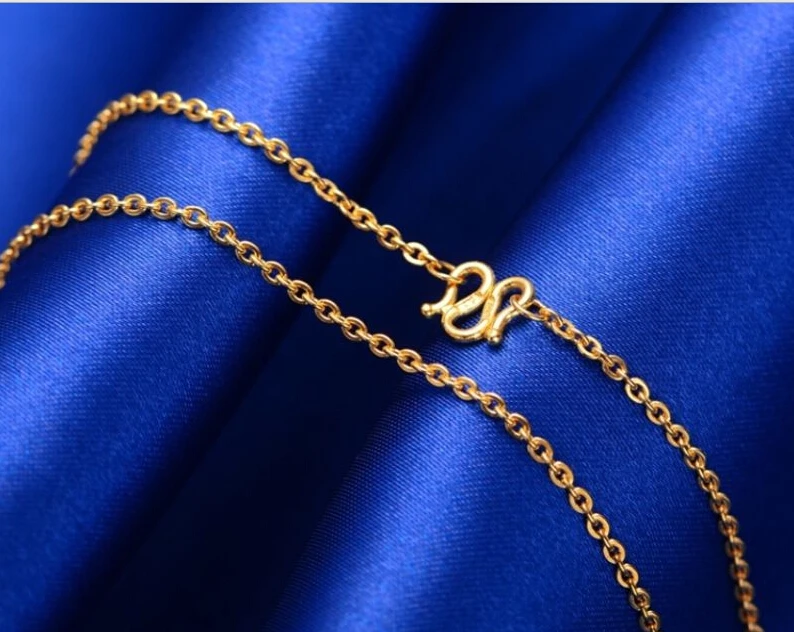 Однотонное ожерелье 24K цепочка из желтого золота/гладкое цепочка/2 70 г|gold chain
