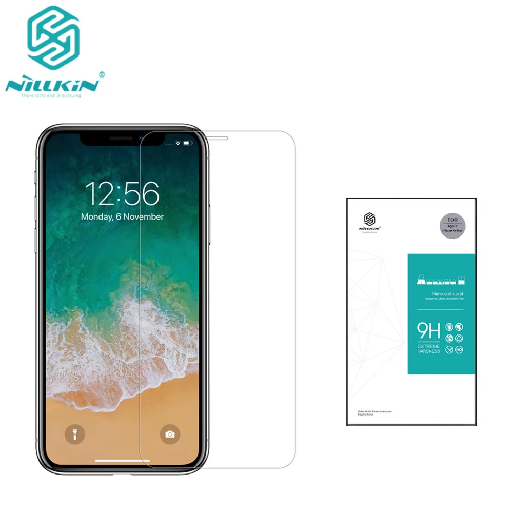 Оригинальное закаленное стекло NILLKIN для защиты экрана iPhone XS Max Amazing 9H 0 33 мм пленка 6