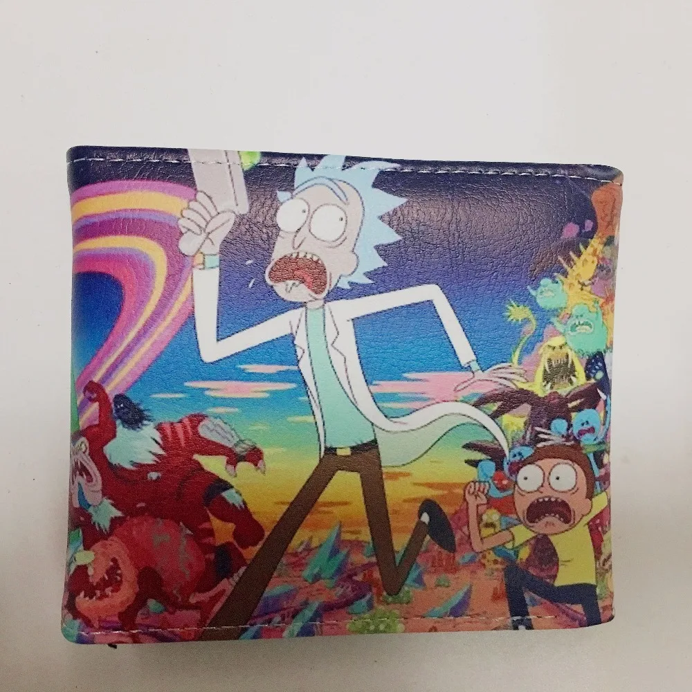 Cartoon wallet rick and morty short youth man woman W1130J | Багаж и сумки