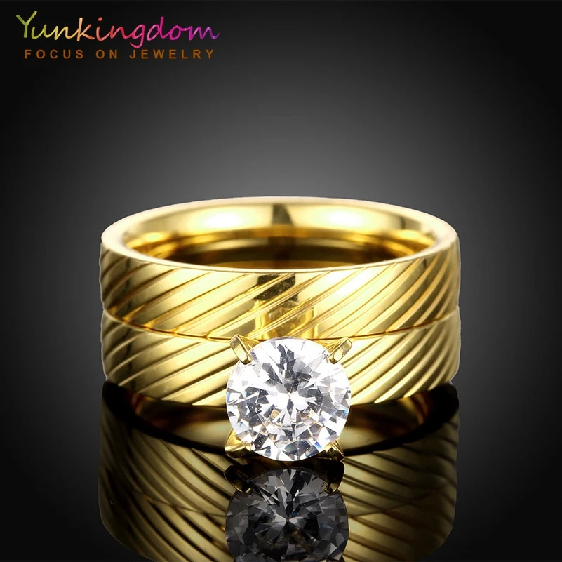 Yunkingdom aneis feminino нержавеющая сталь кольца для женская Мода Свадебные украшения |