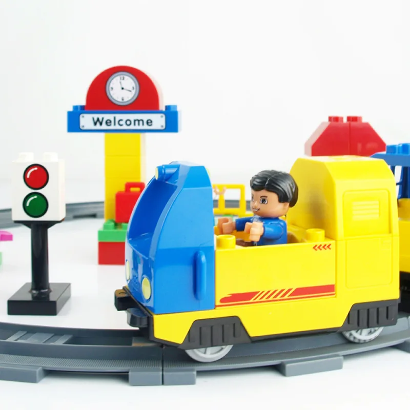 Рельсовые строительные блоки сборные полицейские с большим треком