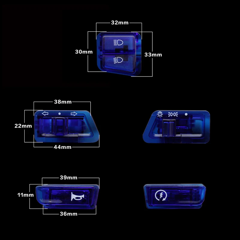 Мотоциклетный мотороллер фара переключатель сигнала поворота цветная