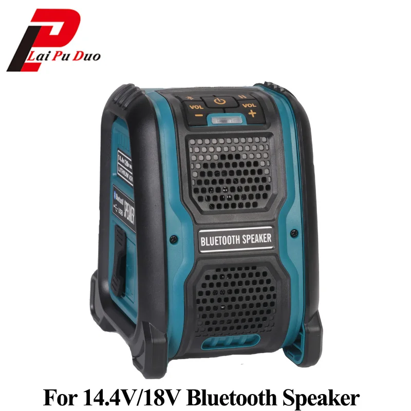 Bluetooth Speaker MP3 Player Loudspeaker Amplifier 15W For Dewalt For Makita For Bosch For Milwaukee 14.4V 18V Li-ion Battery