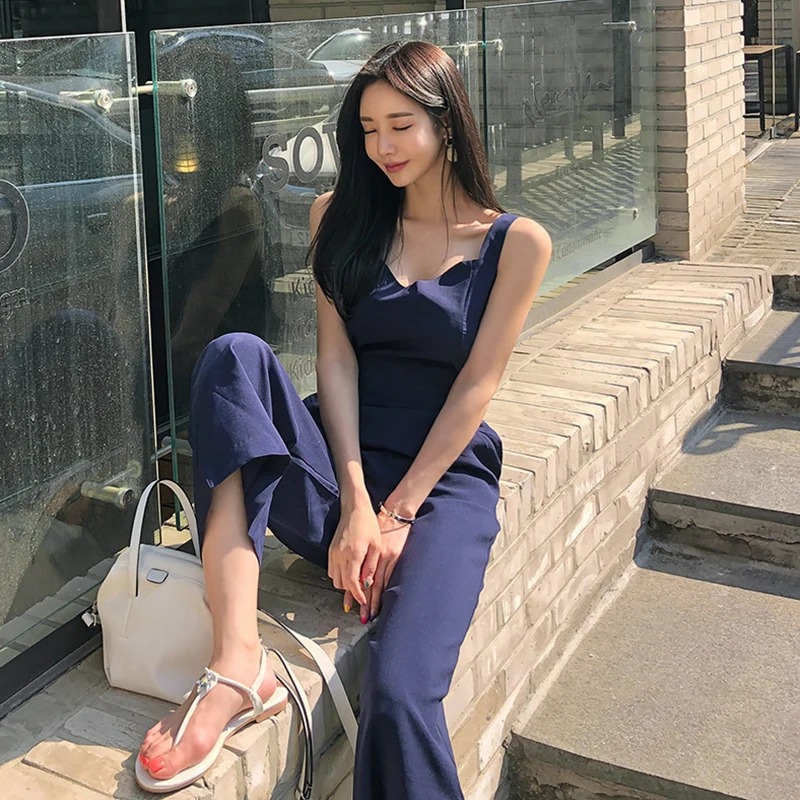 

fashion work style women temperament comfortable solid regular jumpsuit new arrival elegant sexy casual backless long jumpsuit