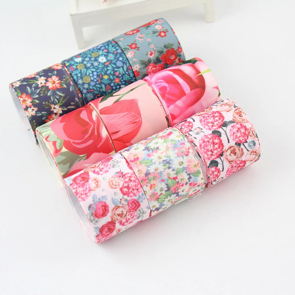1 1/2 &quotс цветочным принтом grosgrain с декоративным рисунком и ленточной перемычкой