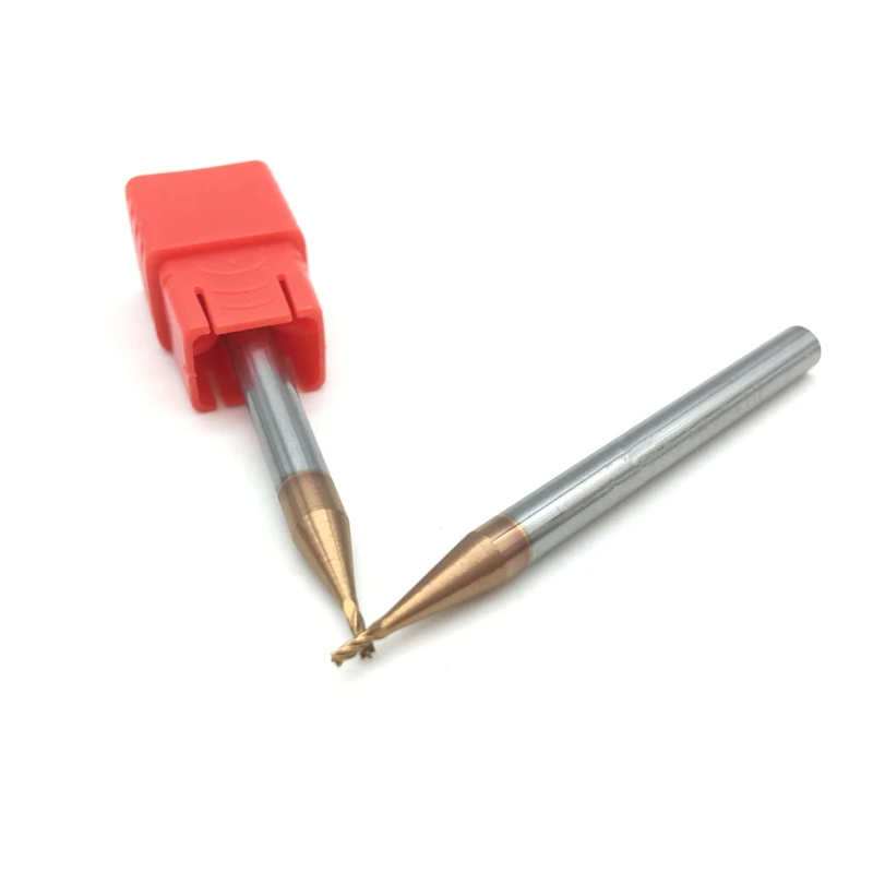 Фрезы Endmill 1 мм 1.5 мм 2 мм 2.5 мм 3 мм 4 мм 5 шт. HRC60 4 флейты плоский конец мельница Вольфрам карбида прямой хвостовик фрезы ЧПУ