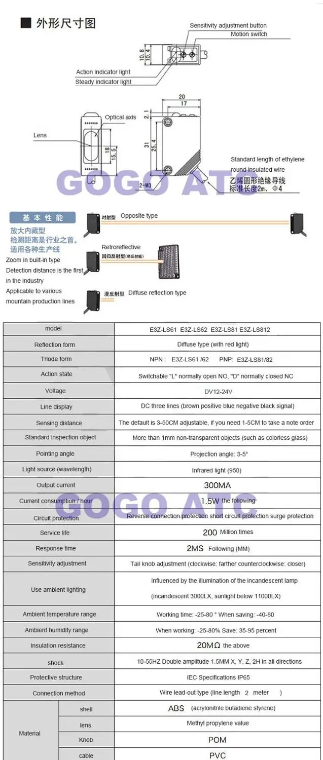Инфракрасный Датчик диффузного отражения индукционный фотоэлектрический
