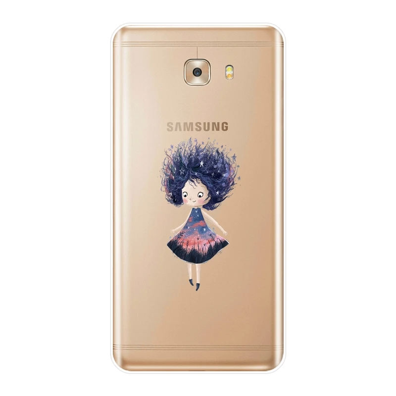 Мягкий чехол для телефона Samsung Galaxy C9 C7 C5 Pro мультяшная девушка Kawaii Kpop силиконовая