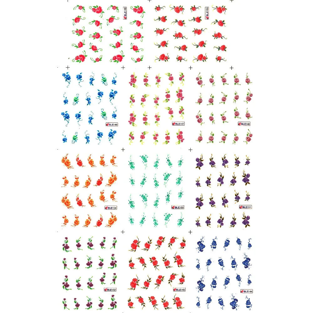 

11 PACKS/LOT UPRETTEGO NAIL ART BEAUTY WATER DECAL SLIDER NAIL STICKER FLOWER REDBUD DOGWOOD HAWTHORN BLE144-154