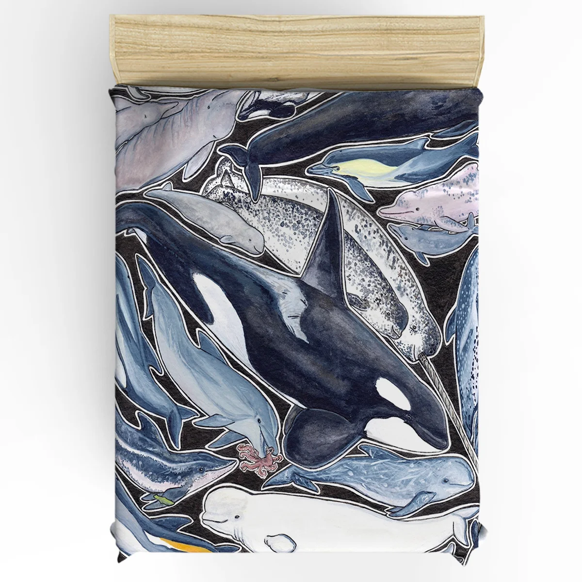 Пододеяльник Dolphin Orca Beluga Narwhal Cie 3D хлопковый пододеяльник королевского размера