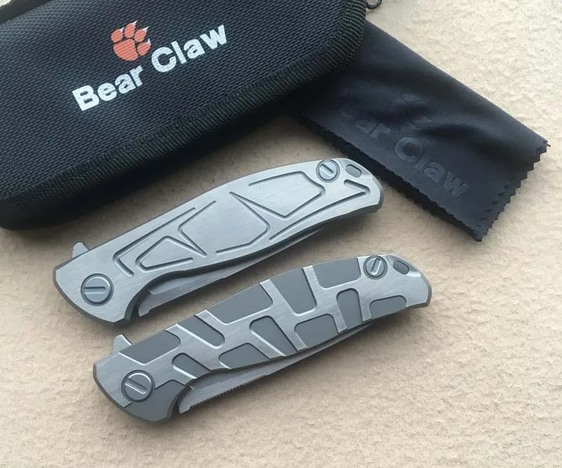 LOVOCOO F95 Флиппер складной нож для ежедневного использования, D2 лезвие Титан ручка Открытый Отдых Охота Карманные Ножи EDC инструменты