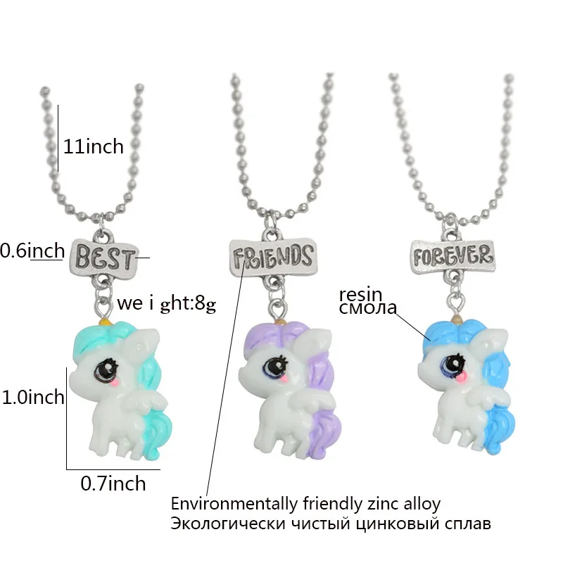 Модные 3 шт./компл. лучшие друзья навсегда Подвески BFF дружба подарки мультфильм