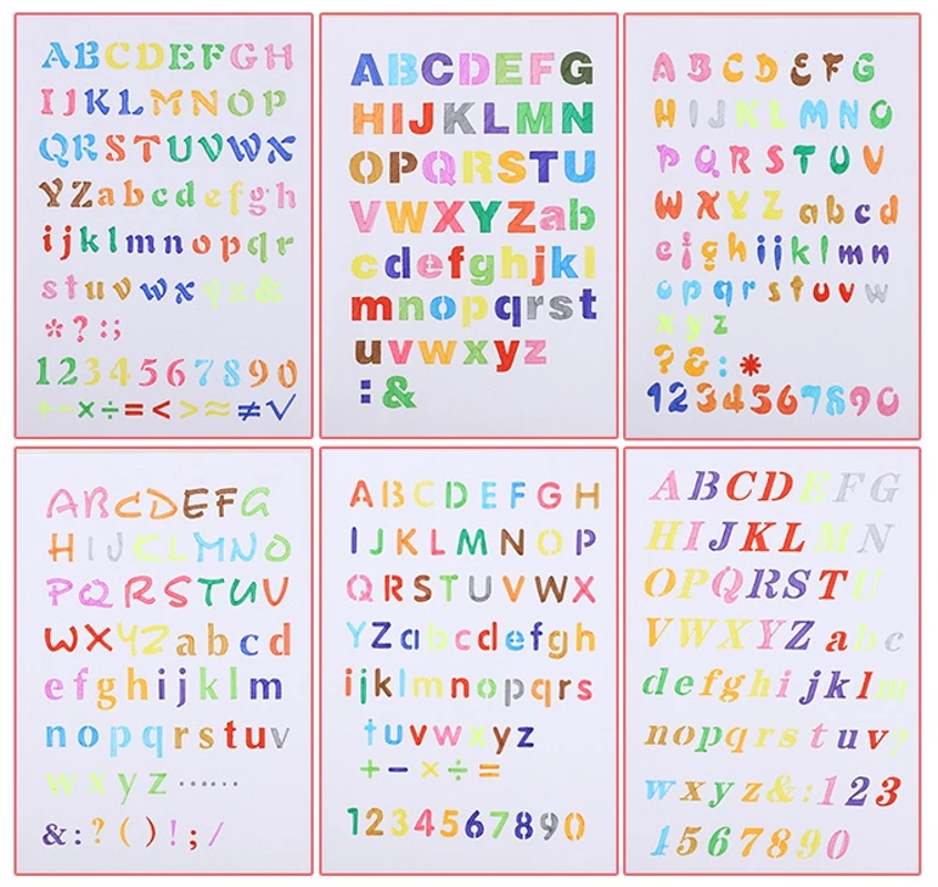 6 шт./компл. A4 26 см Алфавит английские буквы DIY трафареты для наслоения раскраска