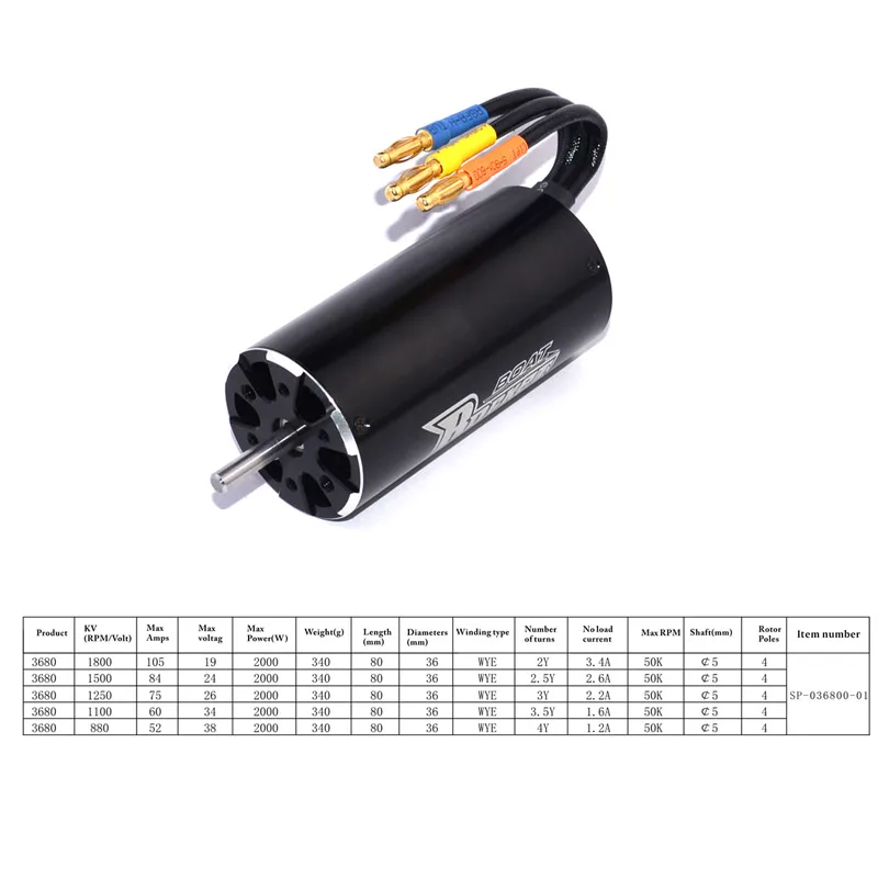 Rocket 3680 1500KV 1250KV 1100KV 880KV 4 полюса бесщеточный двигатель для 800 1000mm RC лодка|Детали и