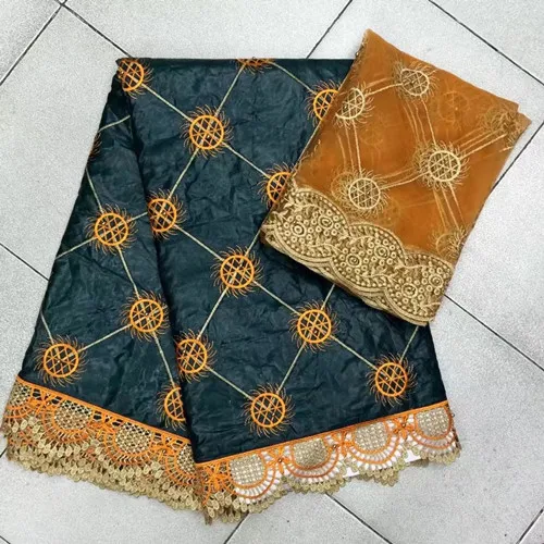 2017 New Fashion African bazin riche getzner Lace Fabric High Quality Embroidery 2yards mesh tulle net lace fabric set! red | Дом и сад