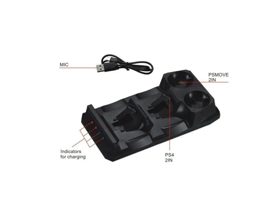 Зарядное устройство для контроллера PS4 док станция Playstation 4 Slim Pro PS VR Move Gamepad в 1