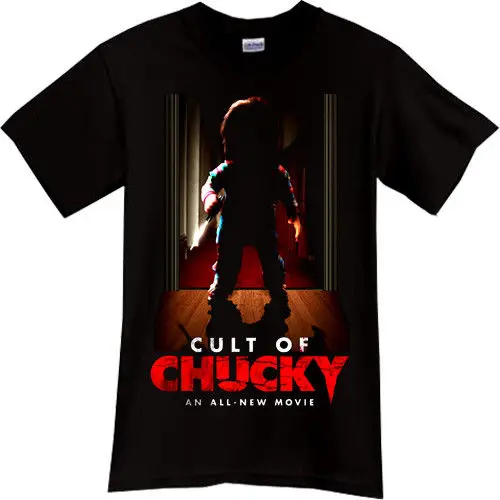 CULT OF CHUCKY Child Play Horror фильм триллер черная футболка с героями мультфильмов Мужская