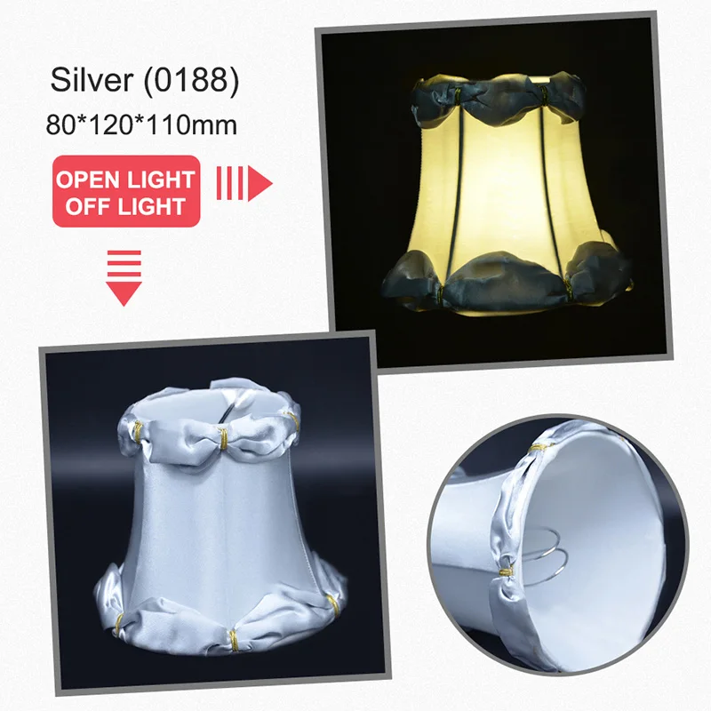 Silver Современная роскошная Ткань абажур современный Art Deco тканевый абажур для Хрустальный настенный светильник светлый оттенок 80*120*110 мм - Цвет корпуса: Silver