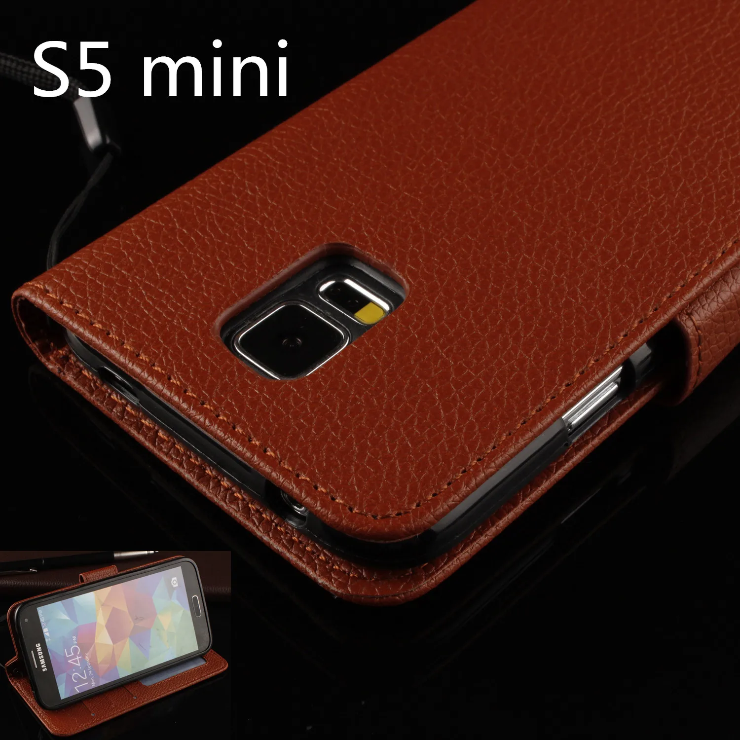 Флип-чехол для телефона для samsung Galaxy S5 Mini G800, чехол, кобура для обнаружения падения, держатель для денег, фоторамка+ 1 пленка+ 1 ремешок