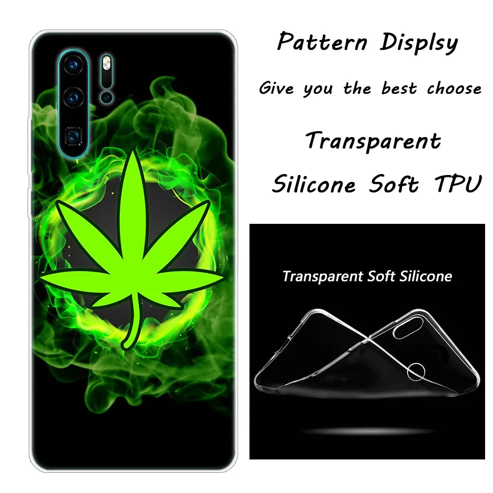 012 Abstractionism Art high weed Luxury Silicone Phone Case for Huawei P30 P20 Pro P10 P9 P8 Lite P Smart Z Plus NOVA 3 3i - Color: 012