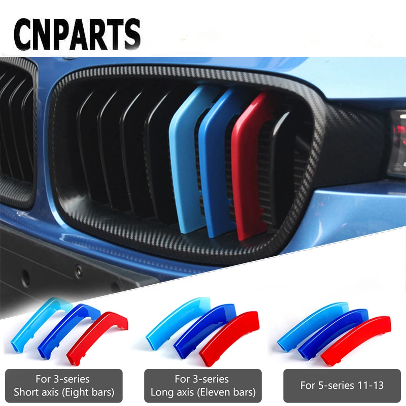 

CNPARTS For BMW F30 F10 3 5 Series 3D M Styling Car Front Grille Trim Sport Strips Cover Motorsport Power Performance Stickers