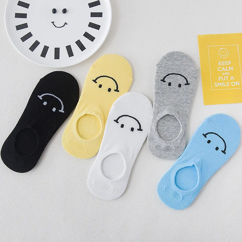 Женские хлопковые носки лодочки летние и осенние из силикагеля Нескользящие