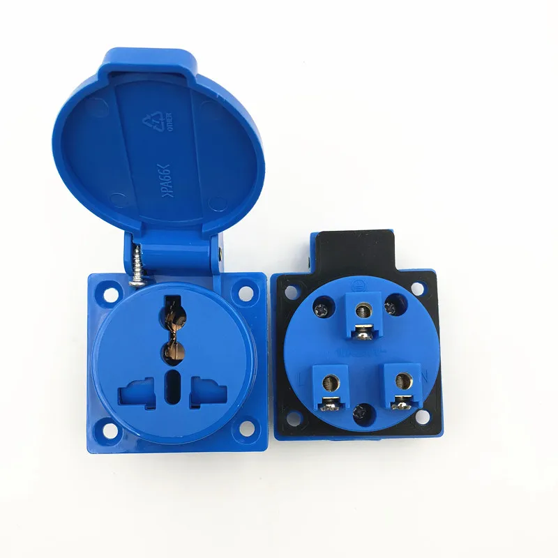 IP44 водонепроницаемый Электрический вход питания US/EU/UK/AU розетка с Safty Shutter 250V
