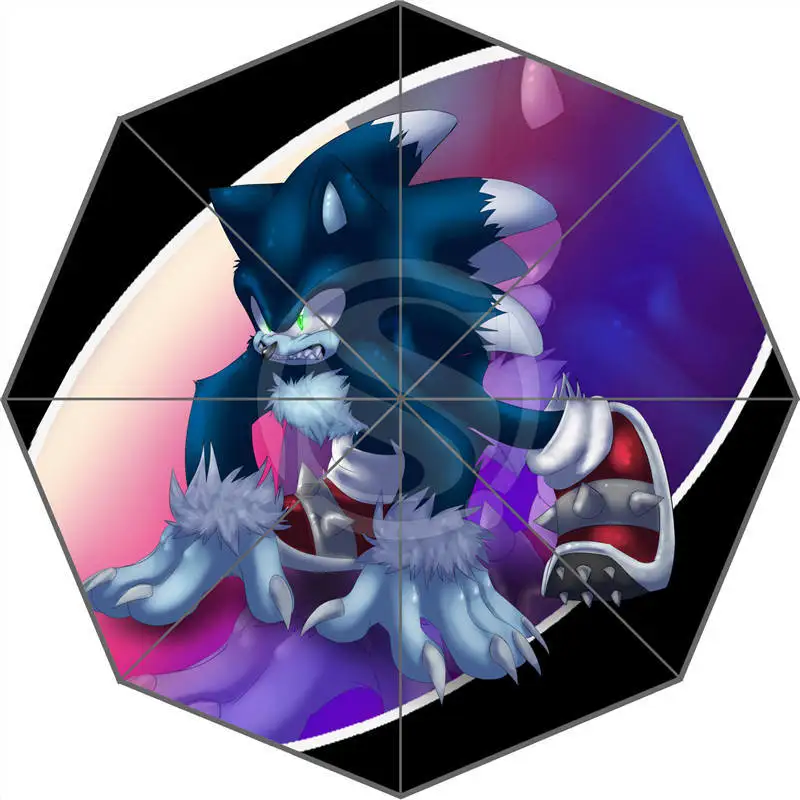 Черный W530L3 Лидер продаж Мода Custom sonic Зонт с героями мультфильмов зонт от солнца и солнцезащитный крем анти-УФ зонтик F-L3 - Цвет: Черный