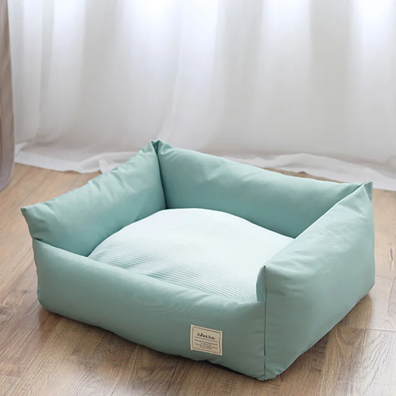 blue Кровать для домашних животных для собак, мягкий лежак для кошек, моющаяся кровать для собак, прочная скамейка, теплое гнездо для щенков, питомник для чихуахуа, питомник, подушка для собак - Цвет: blue