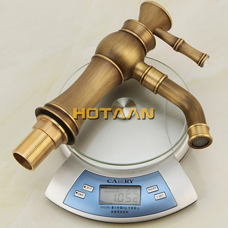 

Free shipping Contemporary Concise Bathroom Faucet Antique bronze finish Brass Basin Sink Faucet Single Handle water taps YT5090