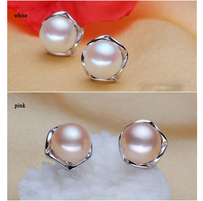 ZHBORUINI Fashion Pearl Jewelry Sets Natural Freshwater Necklace Earrings 925 Sterling Silver Set For Women Gift | Украшения и