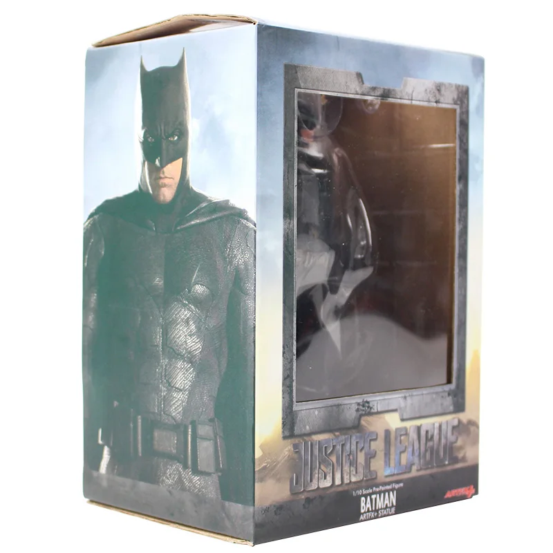 batman in box 18 см Лига Справедливости 1/10 масштаб предварительно окрашенная фигурка флэш Бэтмен Супермен Чудо женщина ARTFX+ Статуя супер герой ПВХ Модель игрушки - Цвет: batman in box