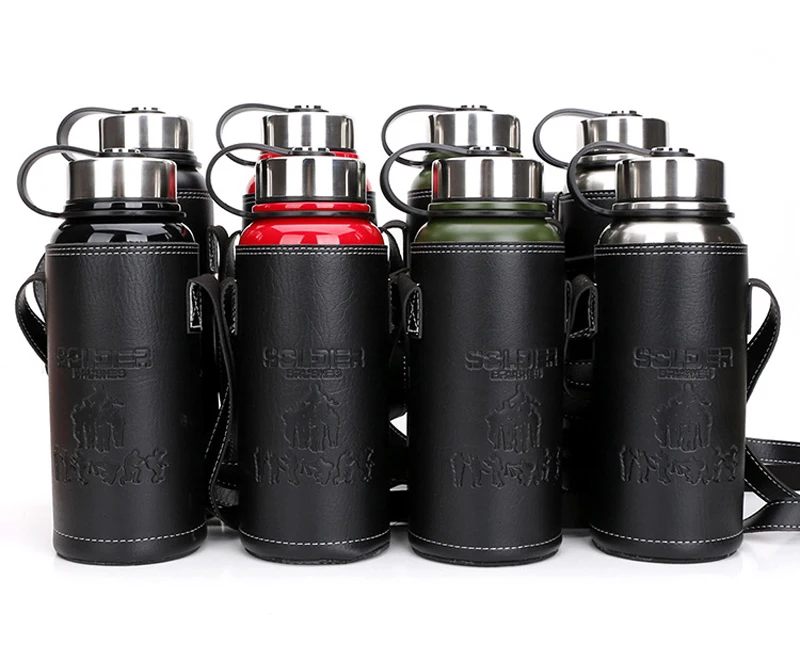 UPORS 800/1100ml термос Нержавеющая сталь вакуумная фляга с переносной чехол Портативный для отдыха на открытом воздухе Изолированная бутылка для воды