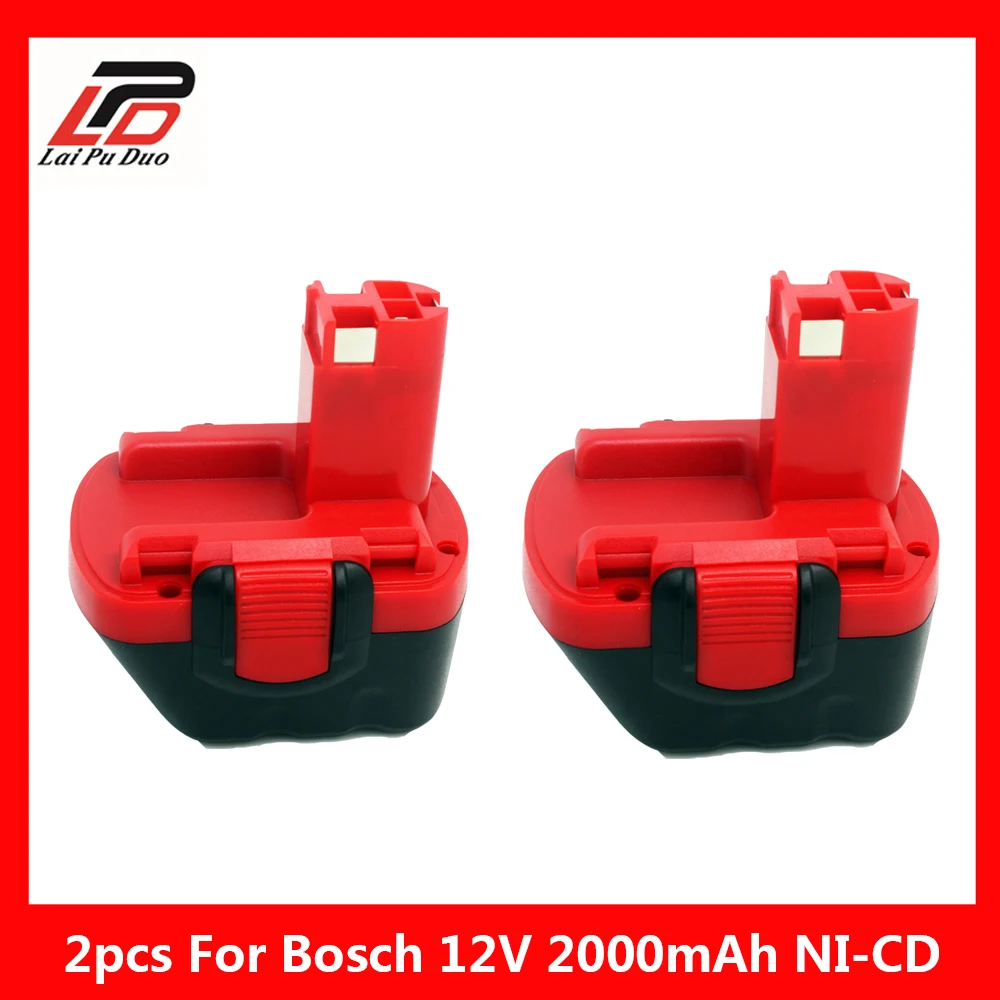 2 шт. 12 в 2000 мАч Ni-CD запасная аккумуляторная батарея для Bosch 18 ...