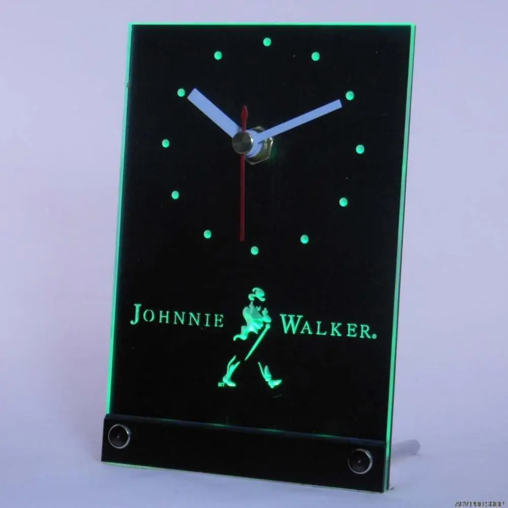 Tnc0102 Johnnie Walker 3D LED настольные часы для виски винного бара | Дом и сад