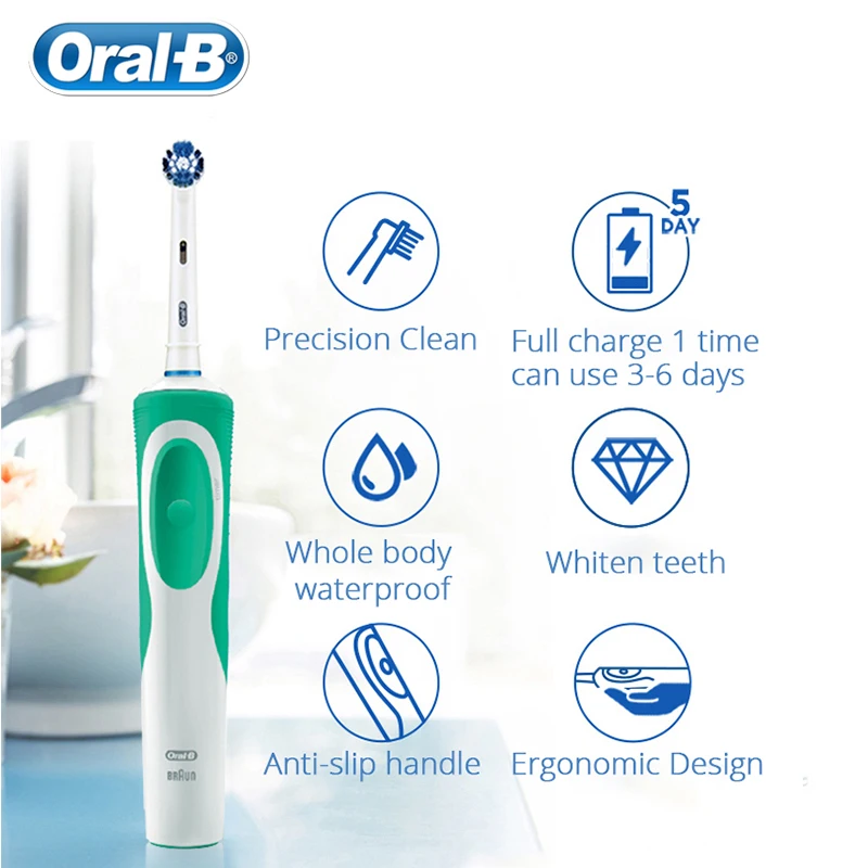 Электрическая зубная щетка Oral B Vitality для взрослых с 2 сменными насадками