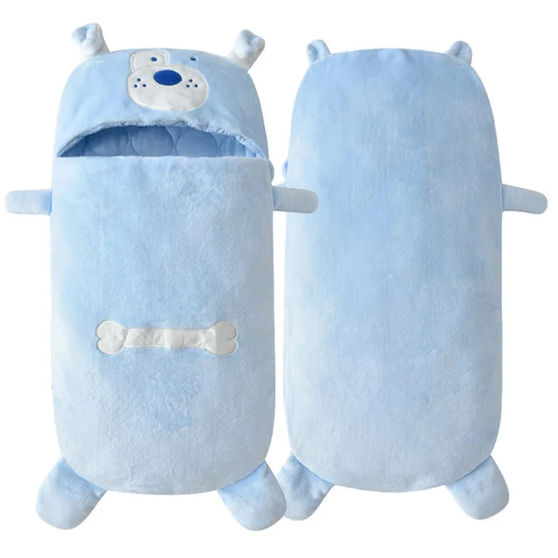 Baby Sleeping Bag Newborns Flannel Cartoon Fox Sleep Bag Kids Winter Sleepsacks Bag Swaddle Baby Envelopes for 0-3 Years - Цвет: Blue