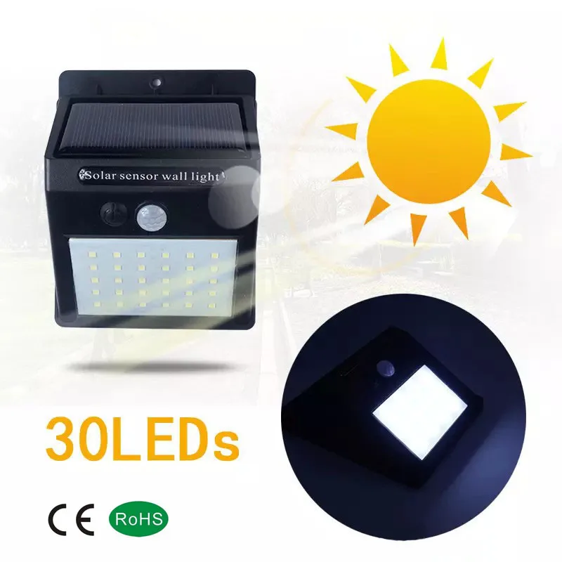 

Solar charging Wall Outdoor Lights lighting 20/30LED Solar Sensor Lights Home Outdoor Waterproof Security lamp Use Garden Lawn