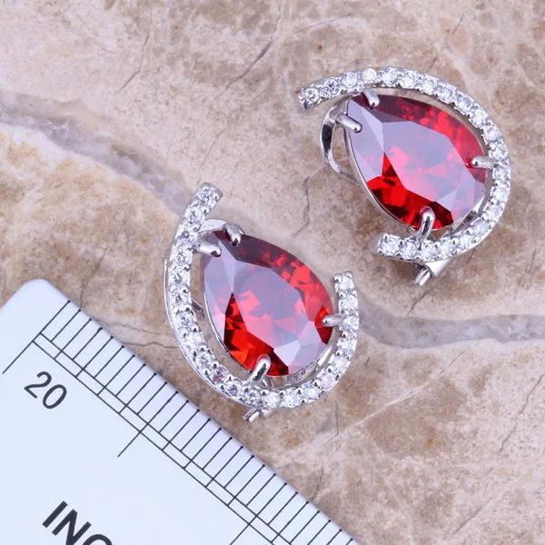 Комплект из кольца и серёг с фианитом Размер 6 / 7 8 9 10|silver jewelry set|jewelry setsearring pendant |