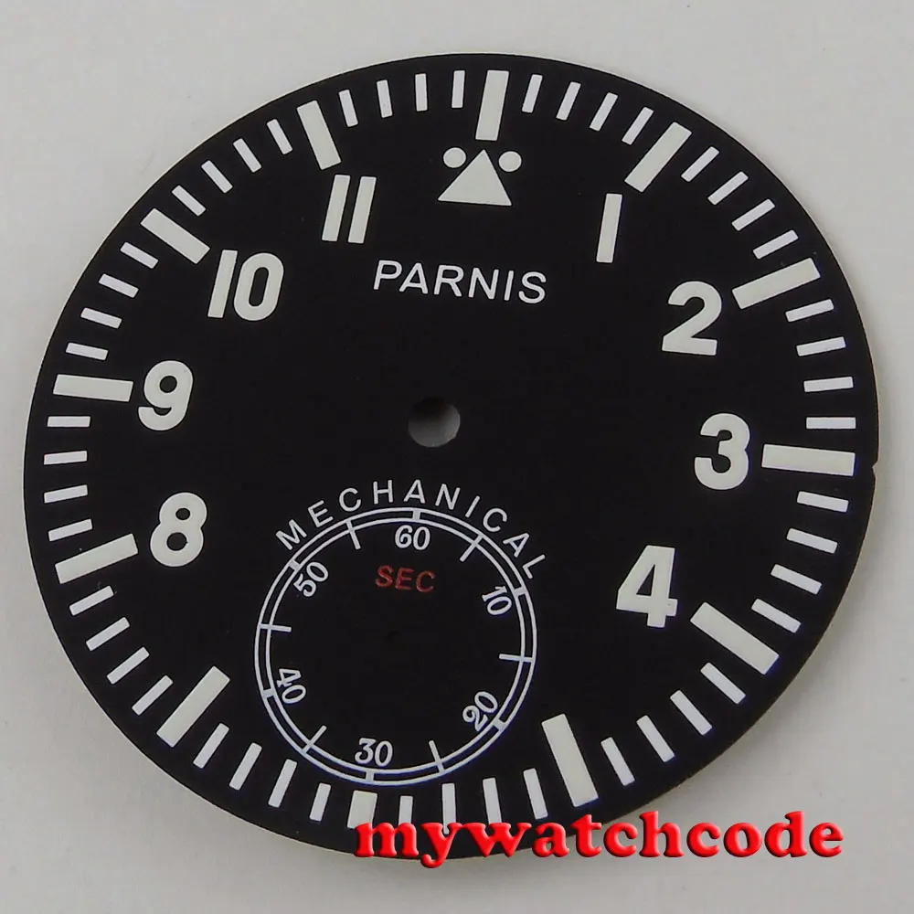 38 9 мм parnis черный циферблат fit eta 6498 Чайка 3620 часовой D107|watch dial|dialdial watch |
