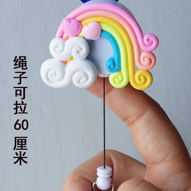 Васи леденец Радуга выдвижной Бейдж ID карты клип удостоверение личности милый