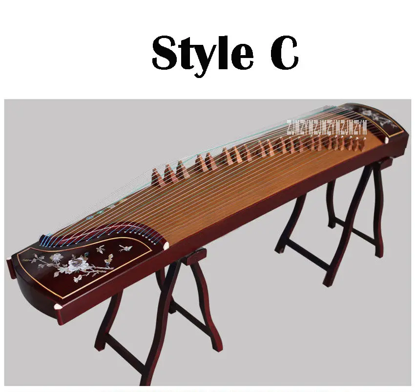 C Guzheng Инструмент из цельного дерева ручная резьба профессиональная производительность guzheng с полным набором роскошных аксессуаров XSb001 - Цвет: C
