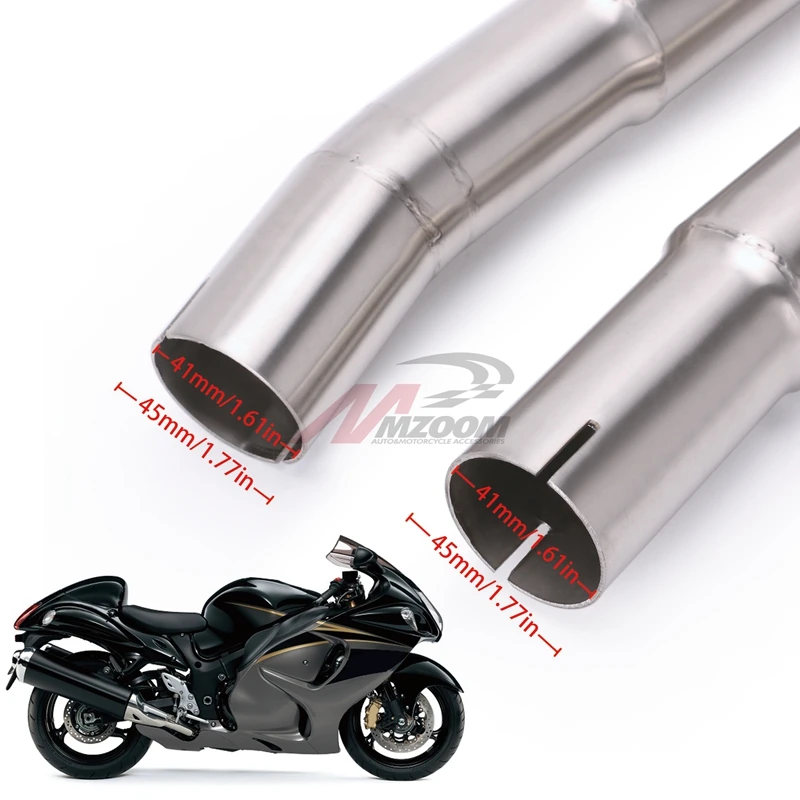 Motorcycle Exhaust Modified Muffler Middle Connector Link Pipe Slip On For Suzuki GSXR1300 2008-2015 Hayabusa GSX1300R | Автомобили и