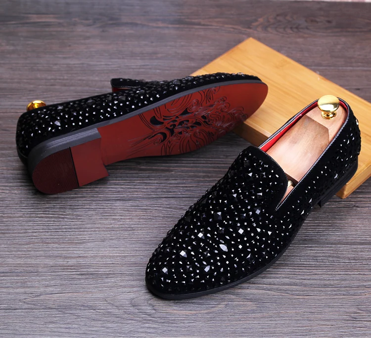 New 2017 Men Red Bottom Shoes Velvet Casual Rivets Slip On Flat Driving Mocassin Walking Size 39-45 | Обувь