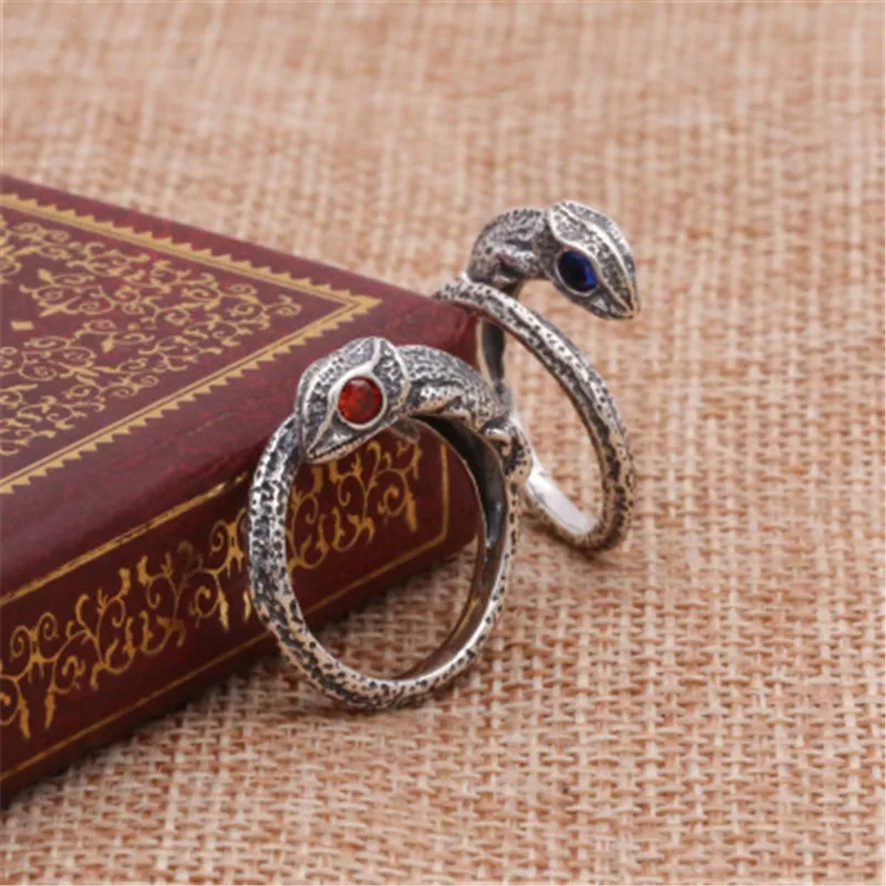 BESTLYBUY кольцо ящерицы 925 пробы серебро мужчины ювелирные изделия натуральный