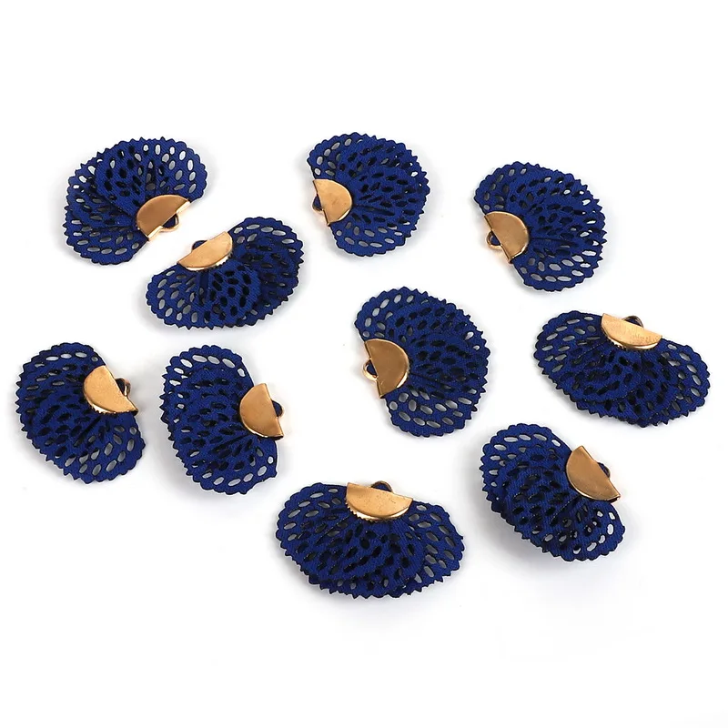 royal blue 10 предметов суперэластичных вельветовых цветок с цветочным принтом и кисточками Подвески Кулоны из нержавеющей стали 25x45 мм с отверстием 10 Цвета для серьги Цепочки и ожерелья DIY ювелирных Зада - Цвет: royal blue