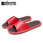 Mntrerm2020 новые домашние тапочки из овечьей кожи; Сезон весна-лето; Женские удобные домашние тапочки; Домашние деревянные сандалии