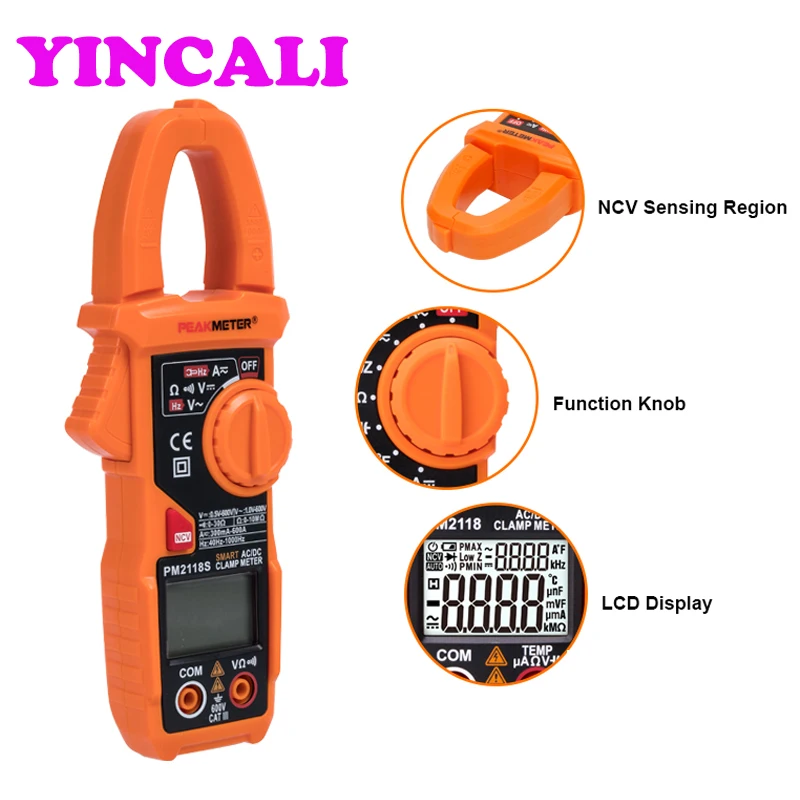 Быстрая доставка 2 шт./лот портативный смарт измеритель переменного/постоянного