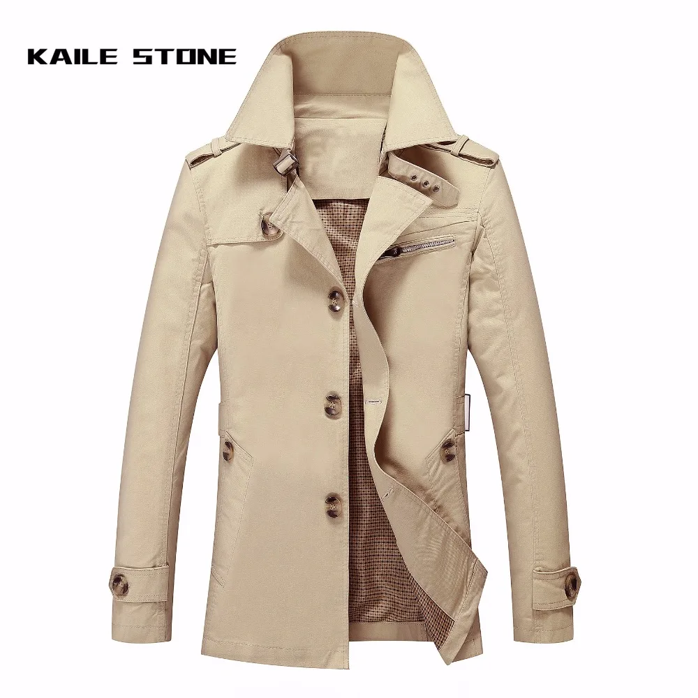 Большой размер Топ 2018 новый мужской Тренч модный тонкий брендовый Мужской