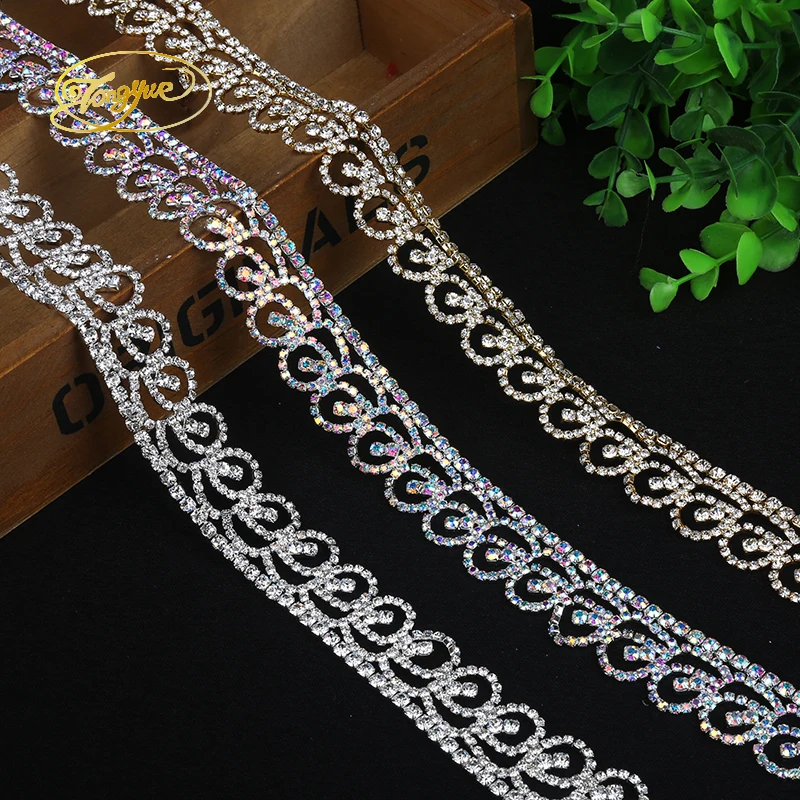 Тип 1 Yd Перья павлина стразы ремесла свадебное украшение орнамент для